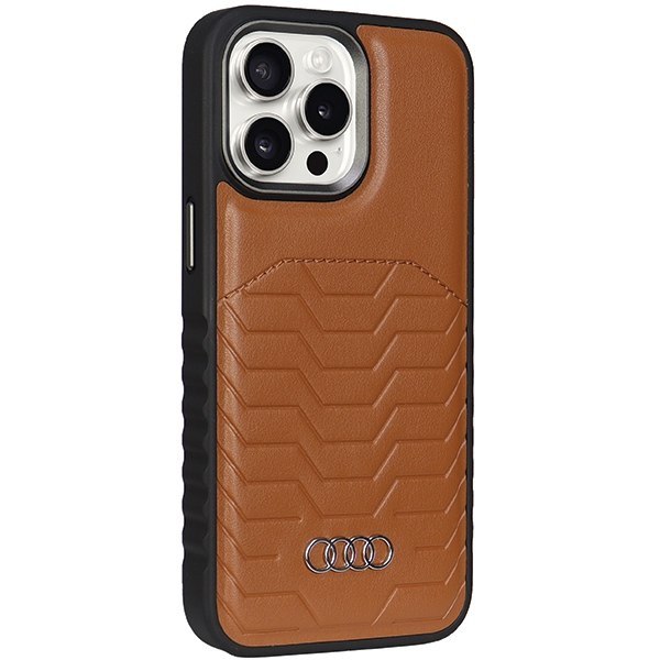 Audi Synthetic Leather MagSafe iPhone 15 Pro Max 6.7" brązowy/brown